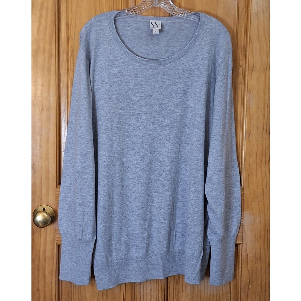 Worthington Light Gray Scoop Neck Sweater
